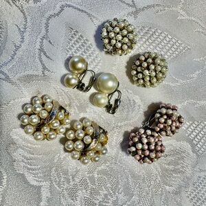 Lot of 4 Vintage Clip-On Earrings